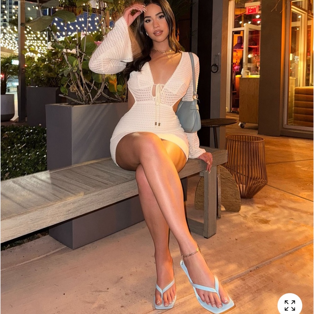 Fashion Nova Cream Mini Dress